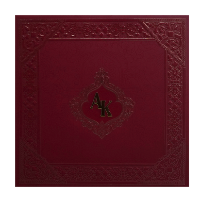 Red Embossed Marriage Card-KPR09310