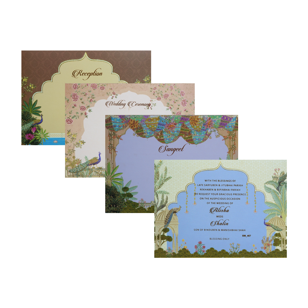 Olive Green Tracing Sheet Marriage Card-Kbm04670