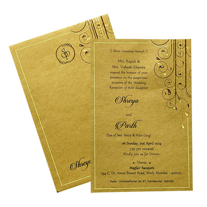 Elegant and attractive Brown floral single sheet invitation card! Buy now! &amp;