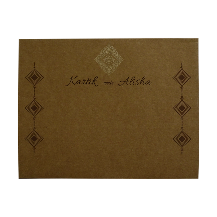 Brown Ganesha Box Invitation Card-King of Cards