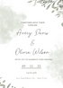 Grey And Green Simple Invitation Wedding Card-EINK0005