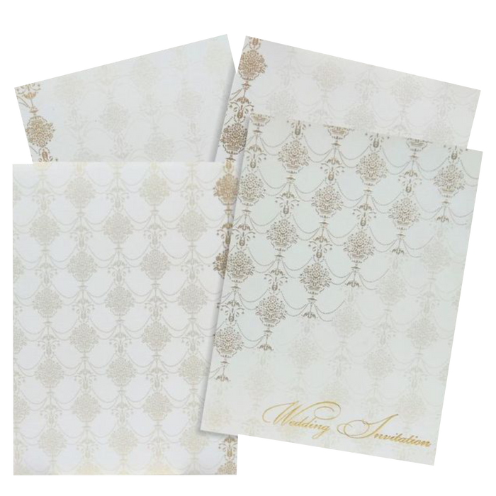 White Floral Invitation Card-KNK1191