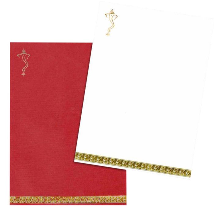 White Single Sheet Invitation Card-Knk2365-King of Cards