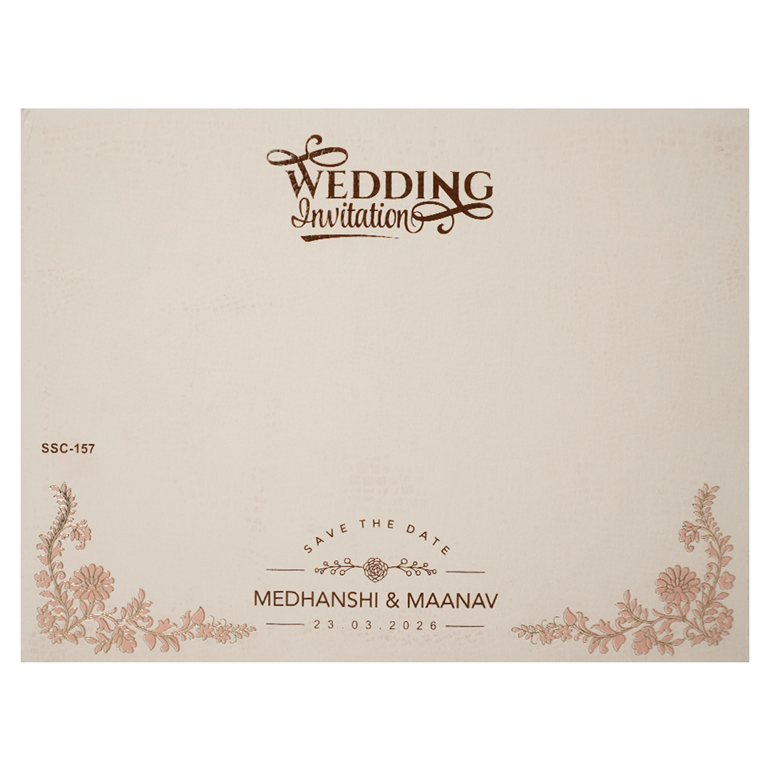 Buy Pink Floral Padded Wedding Card