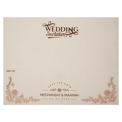 Buy Pink Floral Padded Wedding Card