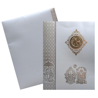 Grey Hindu Wedding Invitation Card-KNKGY5024