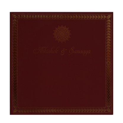 Maroon Copper Foil Wedding Card-King of Cards