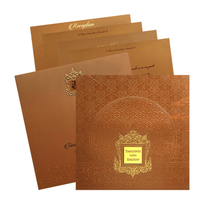 Brown Pattern Wedding Card-King of Cards