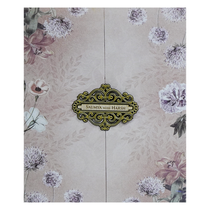 Light Rosy Brown Floral Invitation Card-King of Cards