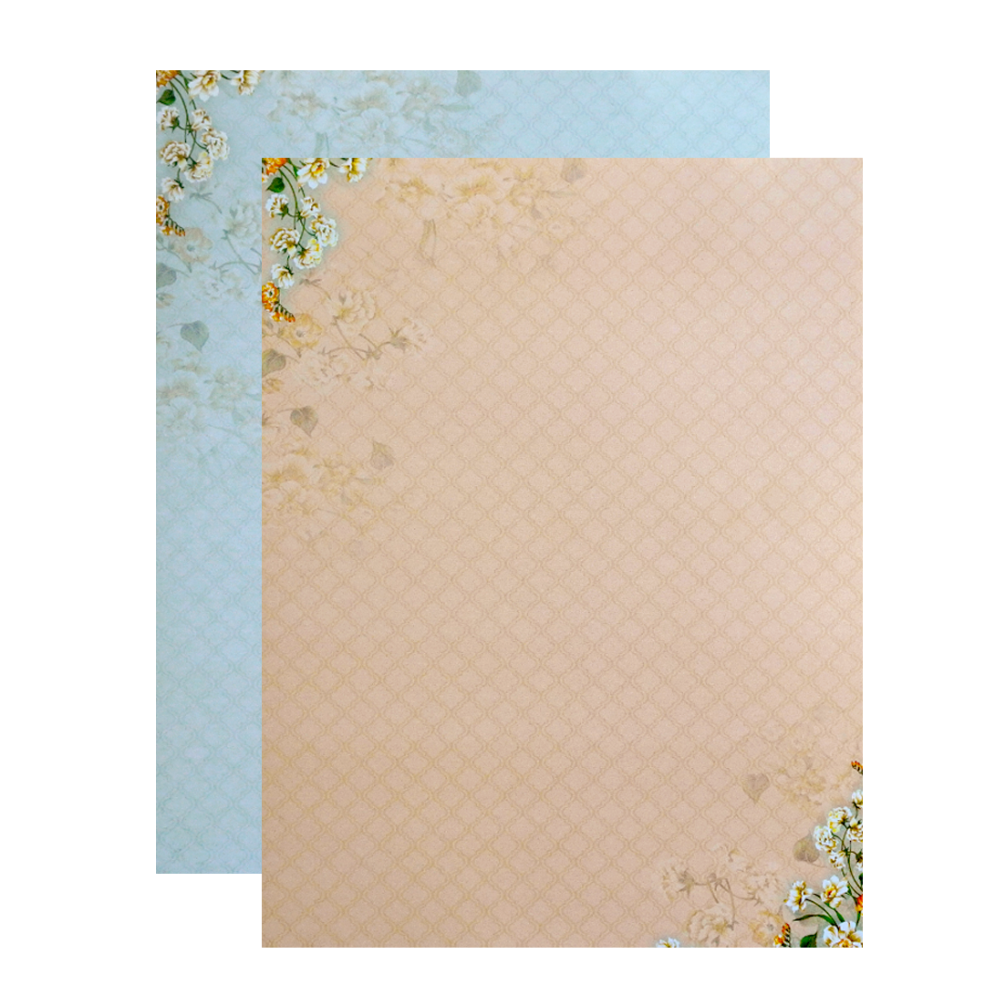Cream Door Floral Nameplate Wedding Card-KNKJ1145