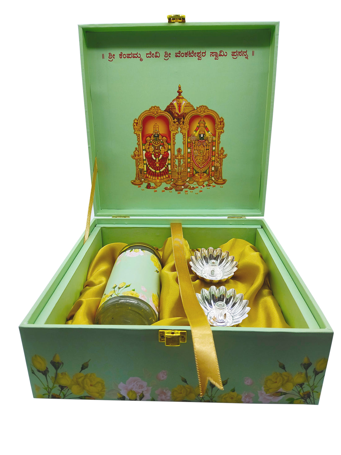 Light Green Ultra Premium Floral Theme With Sweet Box-KNKUP045