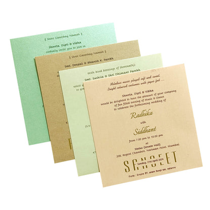 Cream Floral Design Invitation Card-KRC29471