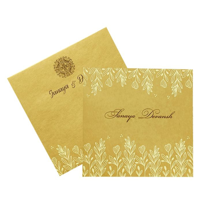 Brown Floral Invitation card-King of Cards
