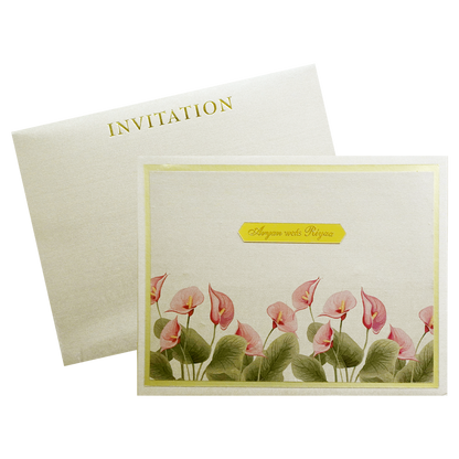 Metallic Light Brown Wedding Card-Krc30750