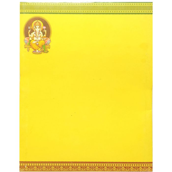 Yellow Traditional Offset Ganesha Balaji And Padmavathi Invitation-KNK4202-King of Cards