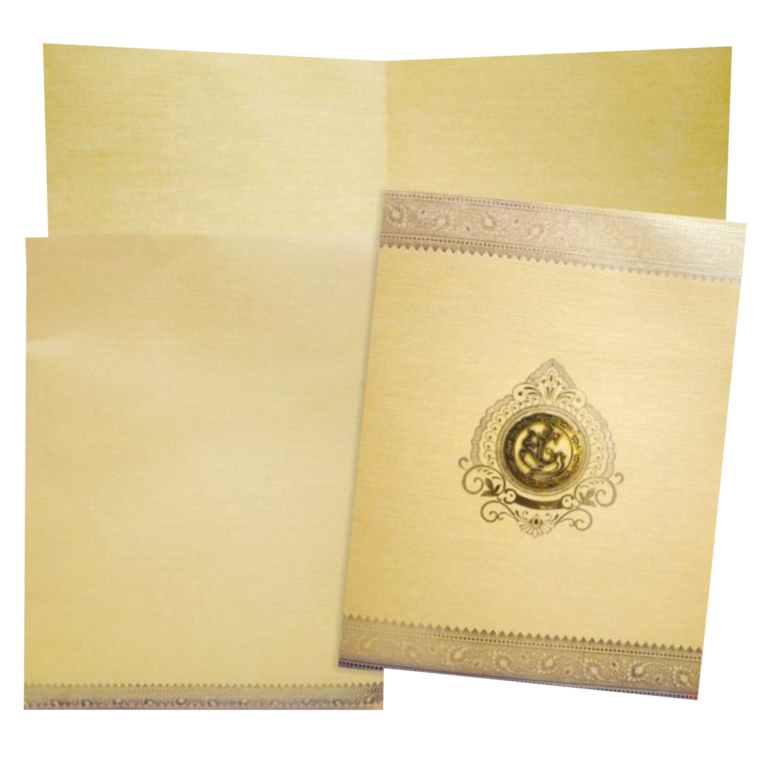 Gold Jumbo Metallic Invitation With Gold Foiling-KNK50124