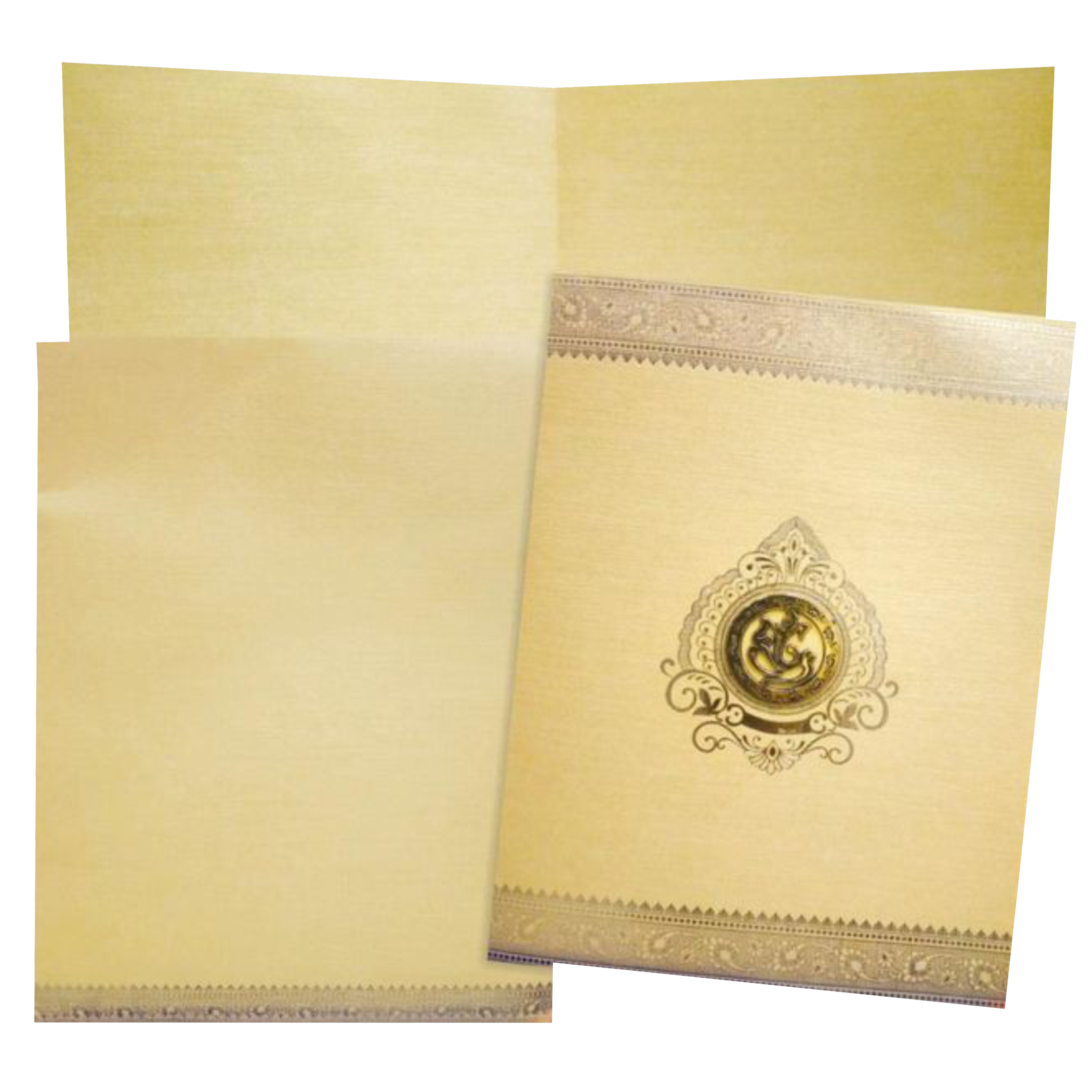 Gold Jumbo Metallic Invitation With Gold Foiling-KNK50124