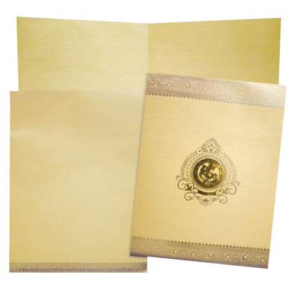 Gold Jumbo Metallic Invitation With Gold Foiling-KNK50124