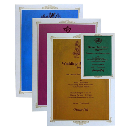 Grey Pink Padded Invitation-King of Cards