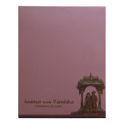 Pink Premium Padded Wedding Invitation-King of Cards