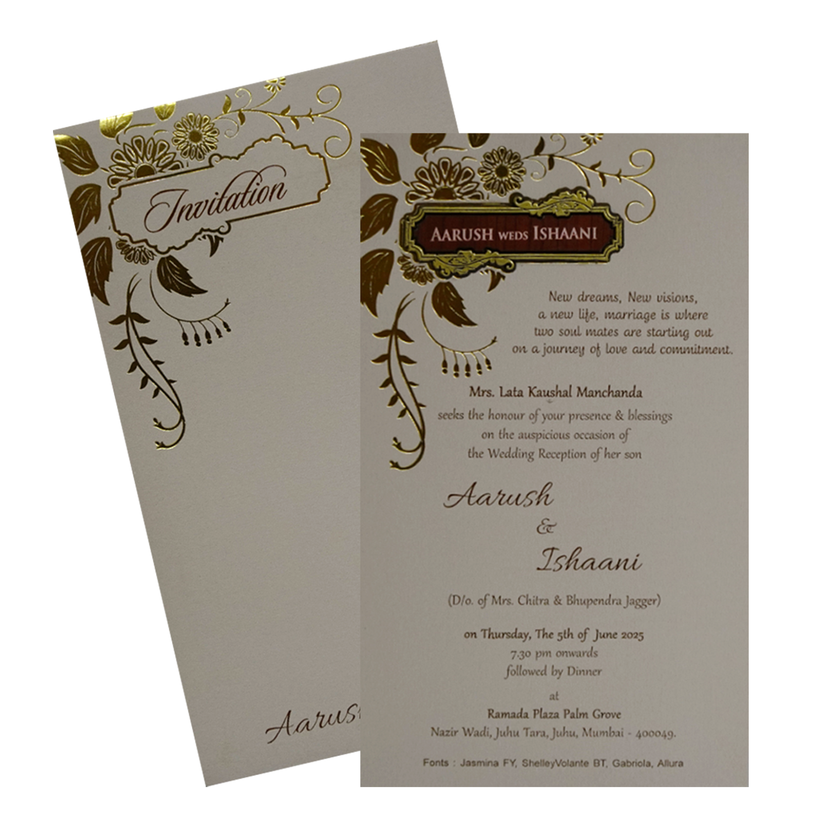 Beige Floral Single Card-KRCS7182