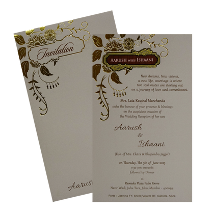 Beige Floral Single Card-KRCS7182