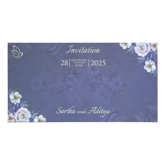 Lavender Blue Wedding Card-King of Cards