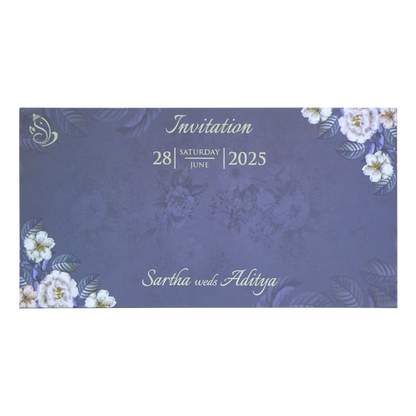 Lavender Blue Wedding Card-King of Cards
