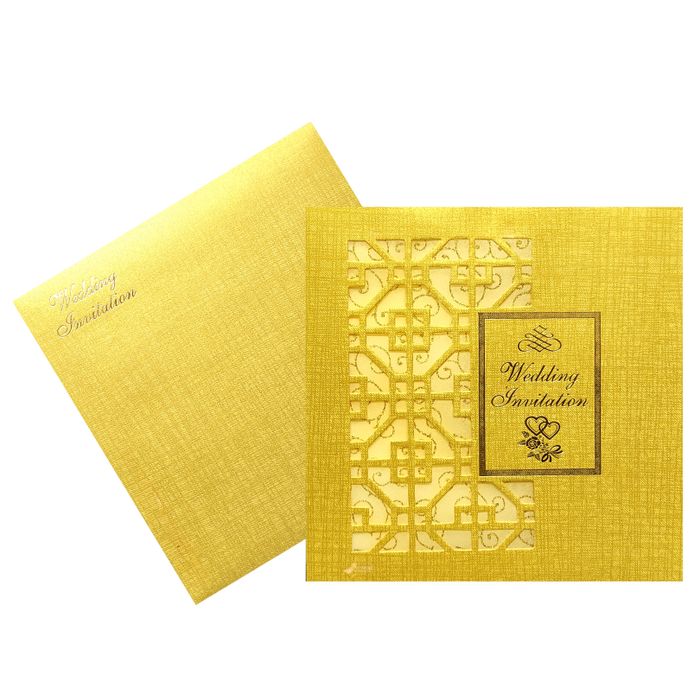 Brown Gold Laser Cut White Wolly With Gold Shiny Design-King of Cards