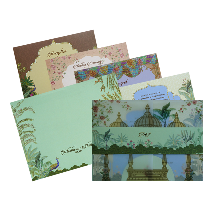 Olive Green Tracing Sheet Marriage Card-King of Cards