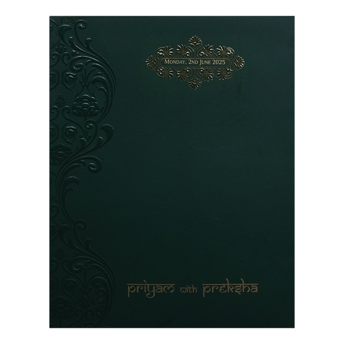 Dark Green Floral Marriage Card-King of Cards
