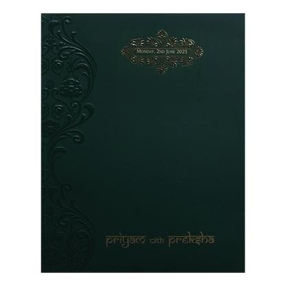 Dark Green Floral Marriage Card-King of Cards