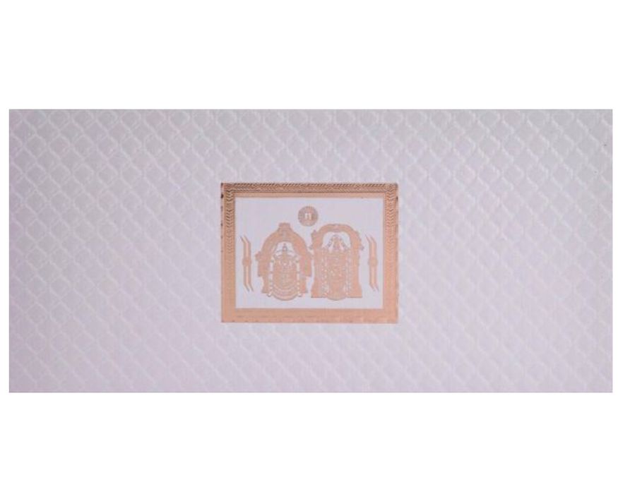 Pristine White Shading With Gold Foiling Balaji And Padhmavathi Wedding Card - KNK2521-King of Cards