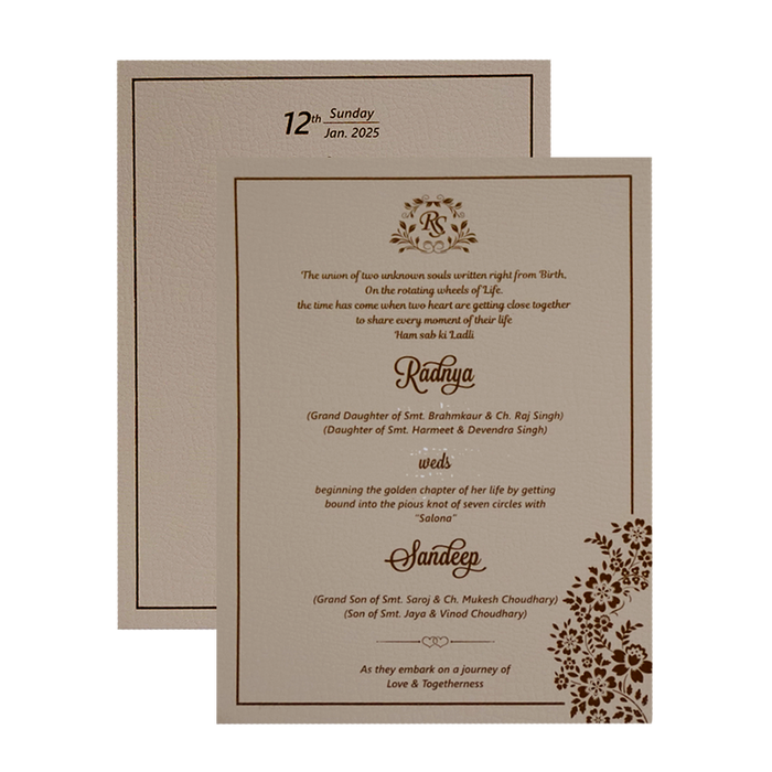 Cream Pink Floral Invitation-King of Cards