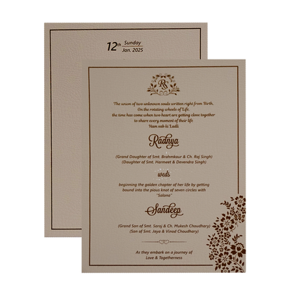 Cream Pink Floral Invitation-King of Cards