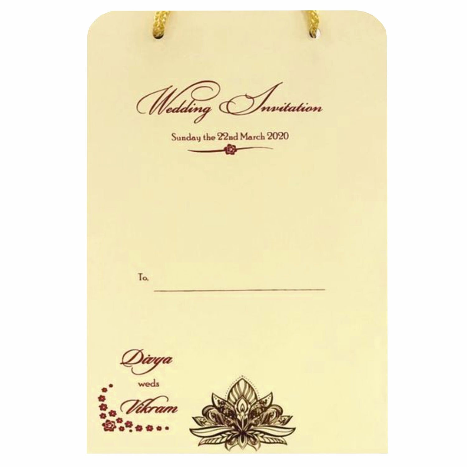 Yellow Floral Invitation Card-KNPR4505C