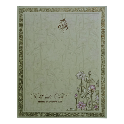 Cream Laser Cut MDF Premium Wedding Card-King of Cards