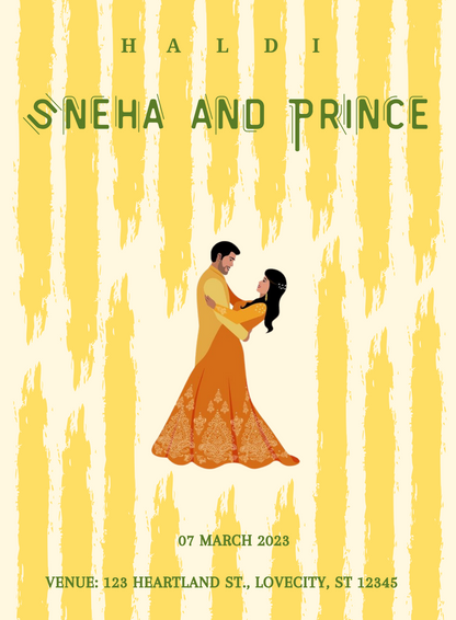 Yellow Couple Haldi Cremony Invitation-AAHCI020