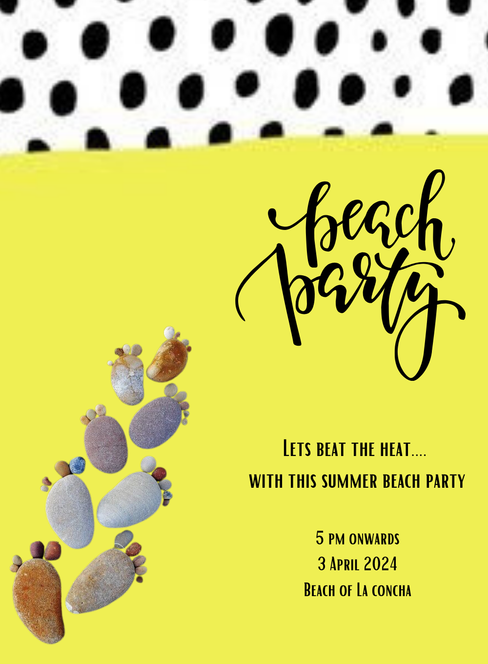 Yellow Dotted Beach Party-AABEP008