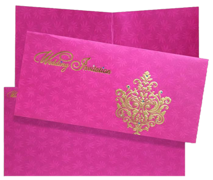 Romantic Pink Shading With Blossom Design Wedding Card - KNKZ0340