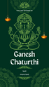 Green Floral Ganesh Chaturthi Invitation-AAGCI003