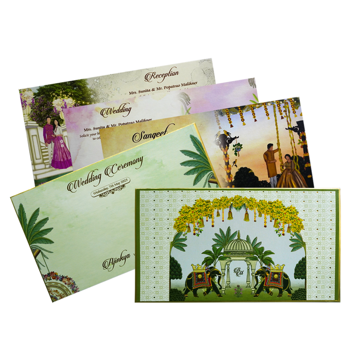 Gold Padded Wedding Card-King of Cards