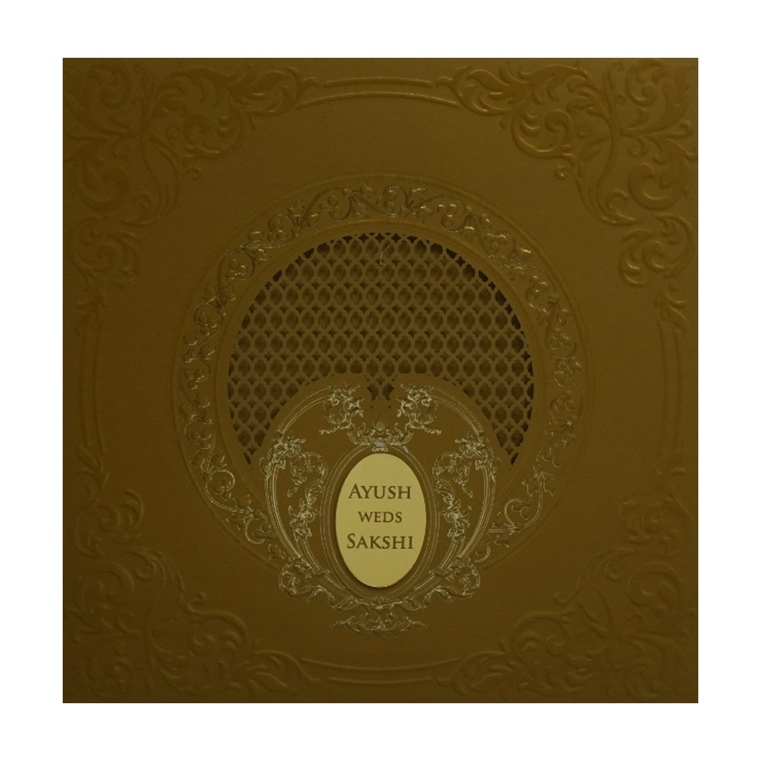 Golden MDF Marriage Card-KPR09280