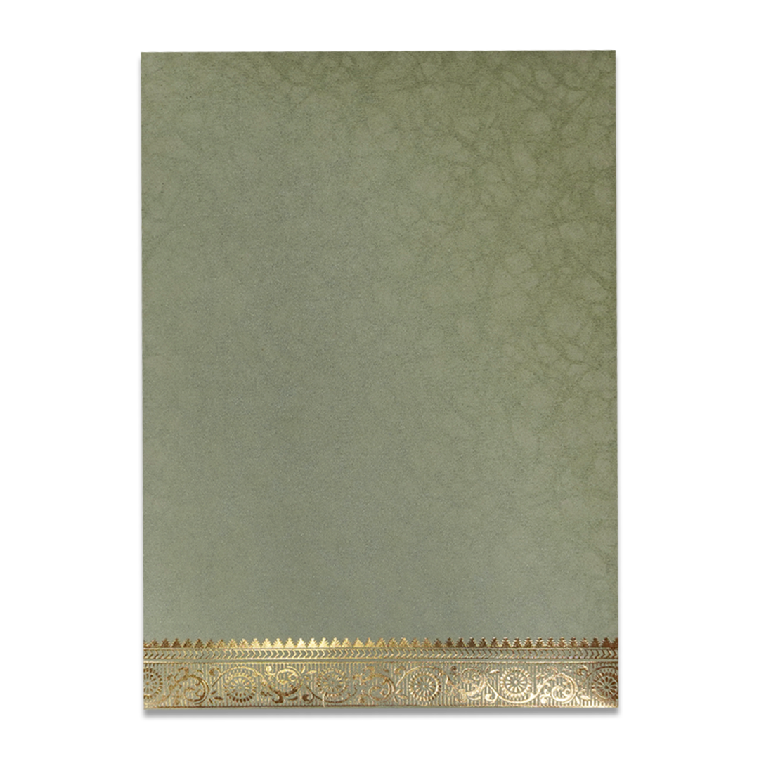 Soft Green Floral Mandala Wedding Card-KNKR026GL