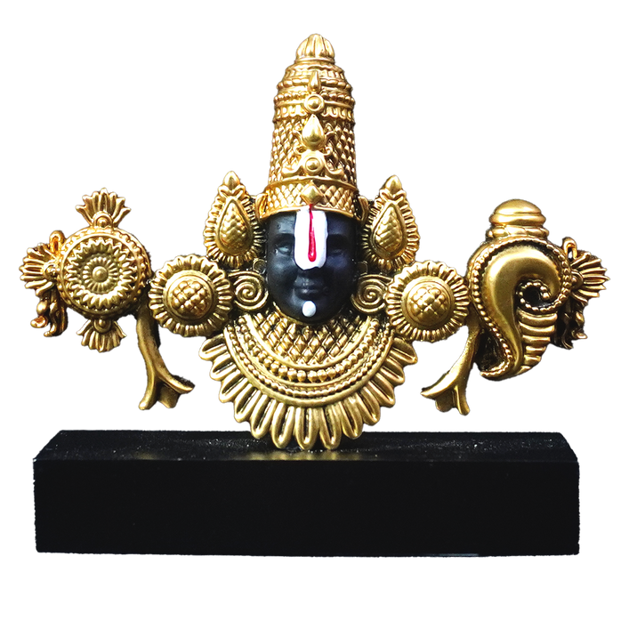 Gold Metal Lord Venkateshwara Face Idol-King of Cards