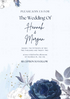 Light Blue Floral Reception Party Invitation-AARPI005