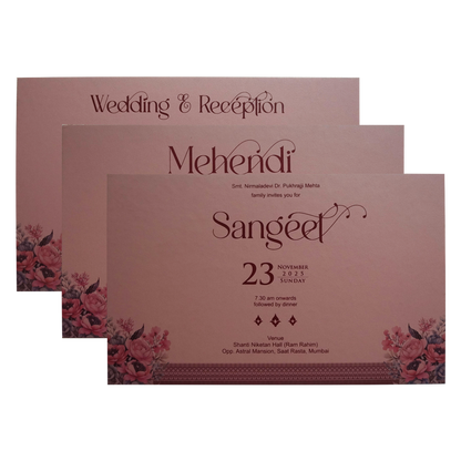 Peach Royal Premium Padded Invitation-KPR24360