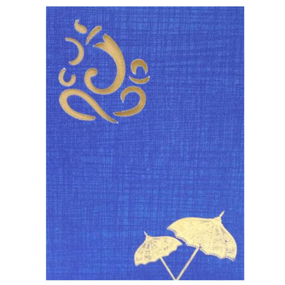 Elegant Blue Shading With Cut Ganesha Wedding Card-KNCPC502
