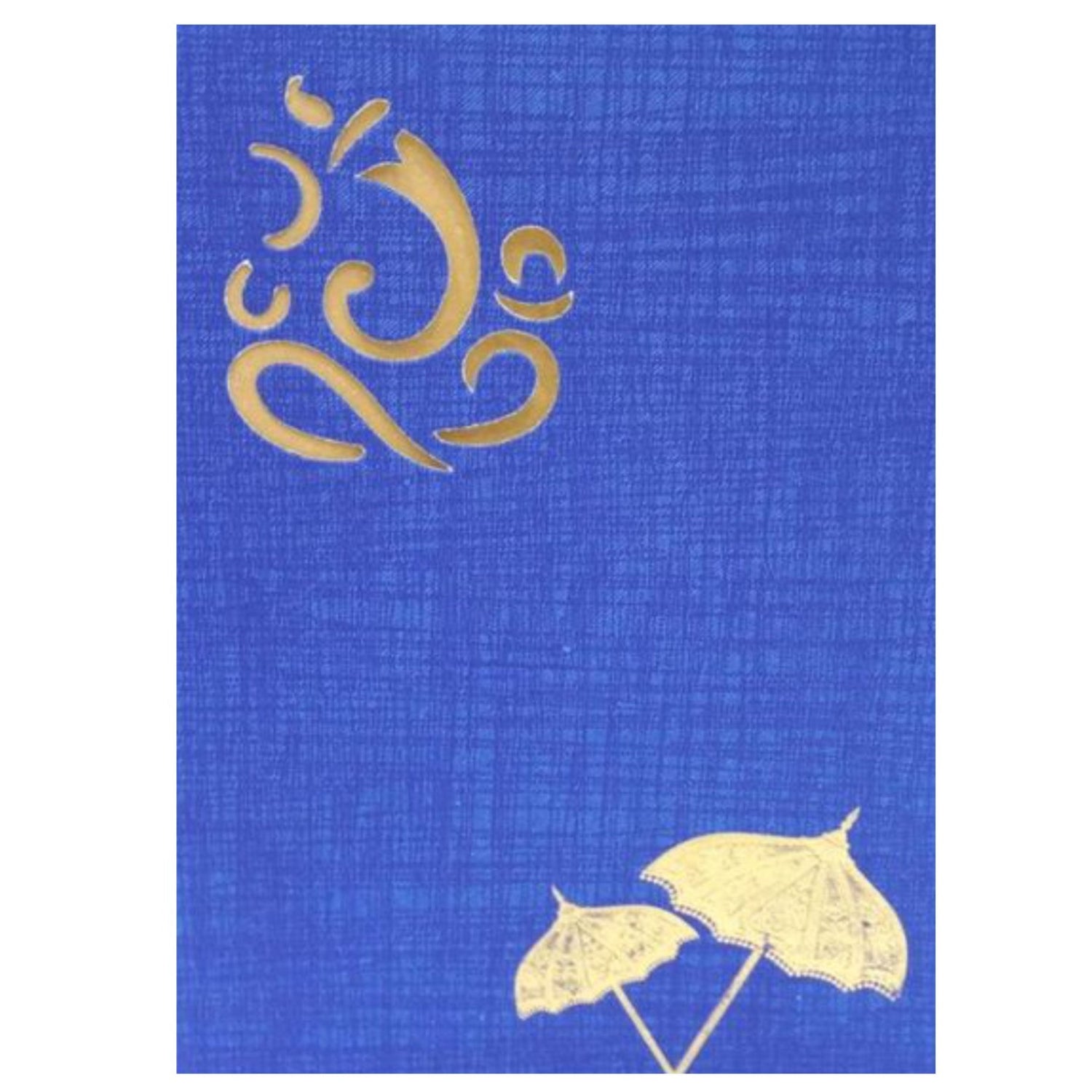 Classic Cut Ganesha With Foiling Umbrella Wedding Card