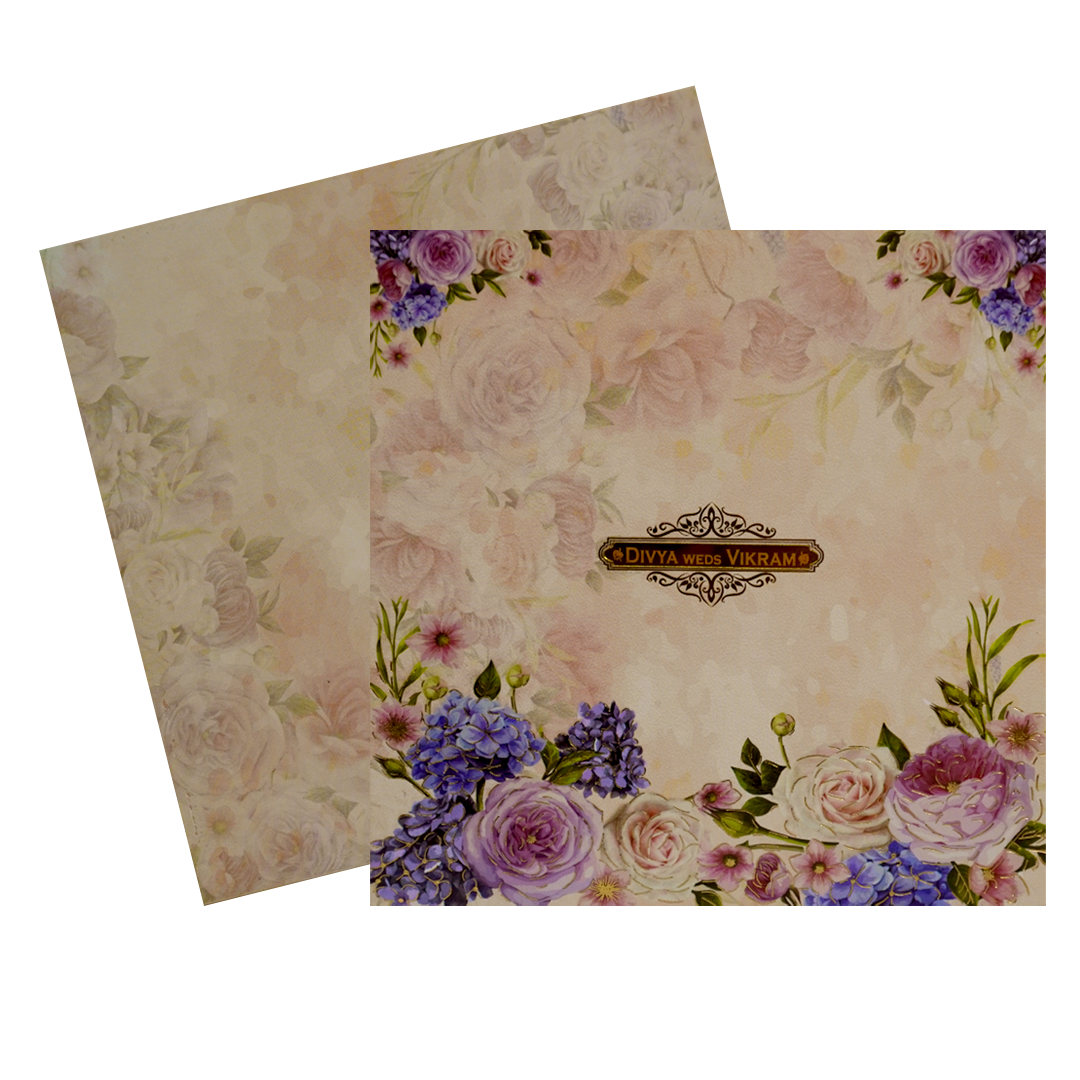 Light Peach Wedding Card-KNKD8105